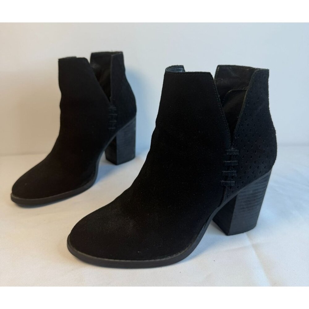 Steve Madden Shepp Womens Size 6M Black Leather Block Heel Ankle Booties Western